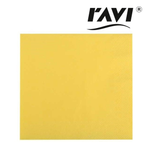 Serwetki Elegance jednokolorowe trójwarstwowe żółte RAVI